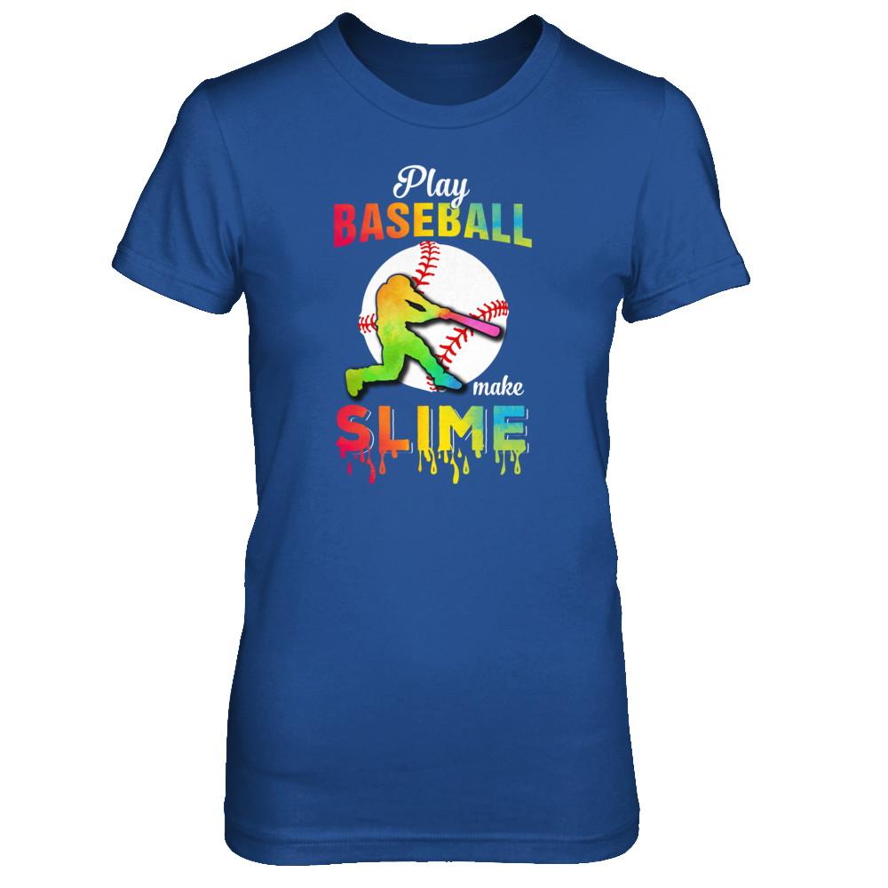 Play Baseball Make Slime Watercolor For Girl Women-T-Shirt & Tank Top-Women's T-Shirt-Royal