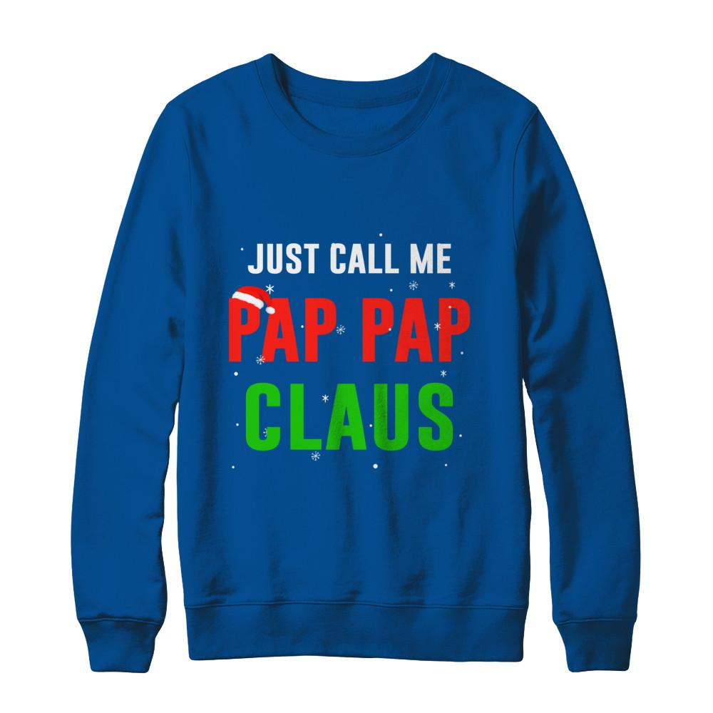 Santa Pap Pap Claus Matching Family Christmas Pajamas-T-Shirt & Sweatshirt-Crewneck Sweatshirt-Deep Royal