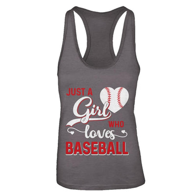 Just A Girl Who Loves Baseball-T-Shirt & Tank Top-Women's Ideal Racerback Tank-Dark Grey