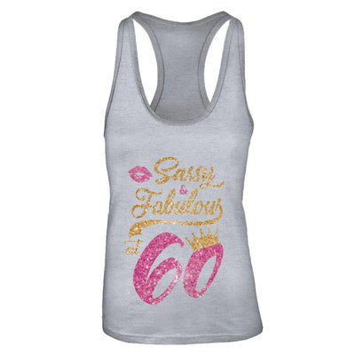 Sassy And Fabulous At 60th 1961 Birthday Gift-T-Shirt & Tank Top-Women's Ideal Racerback Tank-Heather Grey