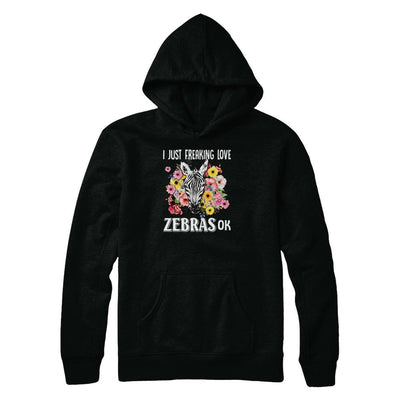 I Just Freaking Love Zebras-T-Shirt & Tank Top-Pullover Hoodie-Black