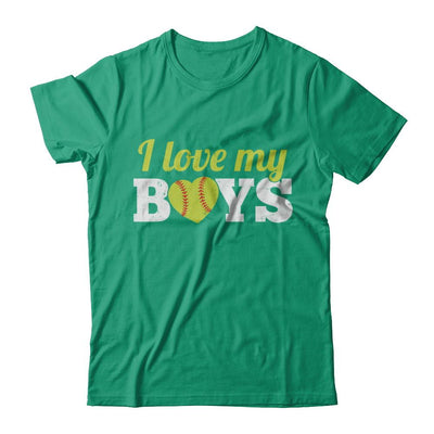 Love My Boys Mom And Dad Softball-T-Shirt & Hoodie-Classic T-Shirt-Kelly Green