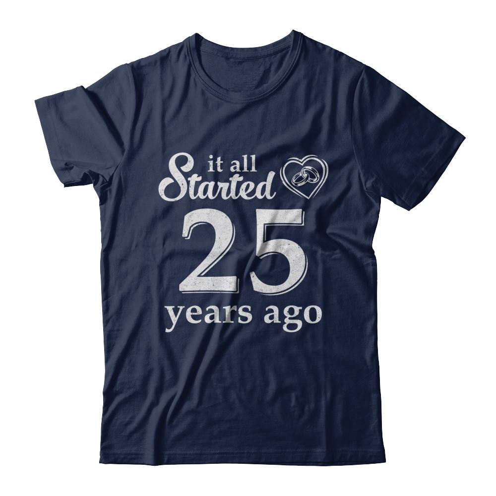 25Th Wedding Anniversary Married Couples 1996 Husband Wife-T-Shirt & Hoodie-Classic T-Shirt-Navy