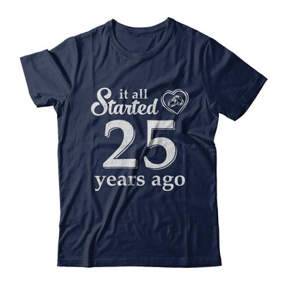 25Th Wedding Anniversary Married Couples 1996 Husband Wife-T-Shirt & Hoodie-Classic T-Shirt-Navy