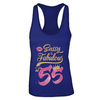 Sassy And Fabulous At 55th 1966 Birthday Gift-T-Shirt & Tank Top-Women's Ideal Racerback Tank-Royal