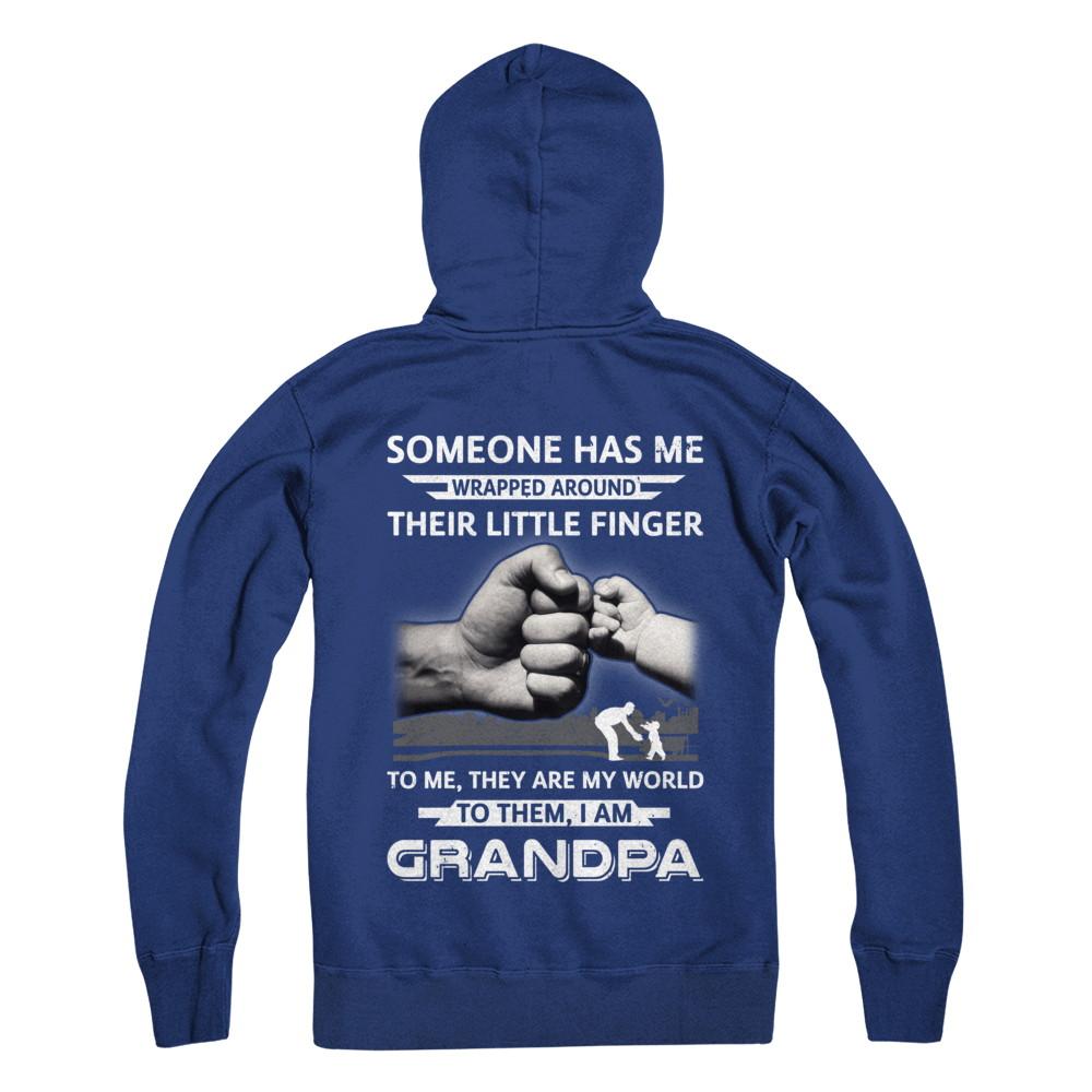Someone Has Me Wrapped Around Their Little Finger Grandpa-T-Shirt & Hoodie-Pullover Hoodie-Deep Royal