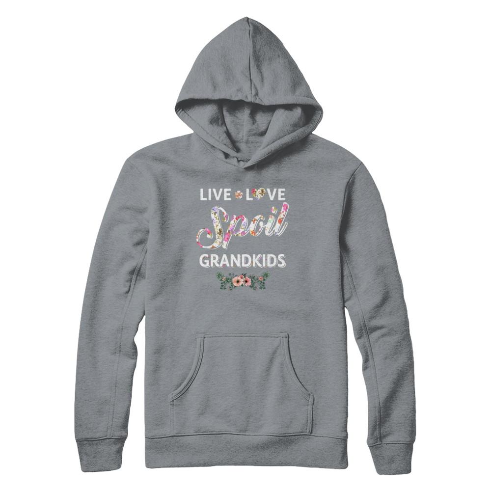 Funny Grandma Live Love Spoil Grandkids Mothers Day-T-Shirt & Hoodie-Pullover Hoodie-Light Steel