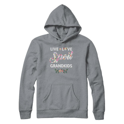 Funny Grandma Live Love Spoil Grandkids Mothers Day-T-Shirt & Hoodie-Pullover Hoodie-Light Steel