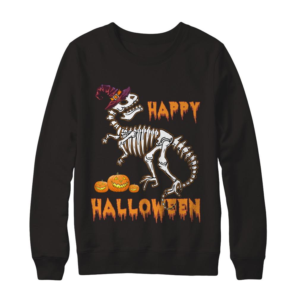Funny Happy Halloween T-Rex Skeleton Dinosaur