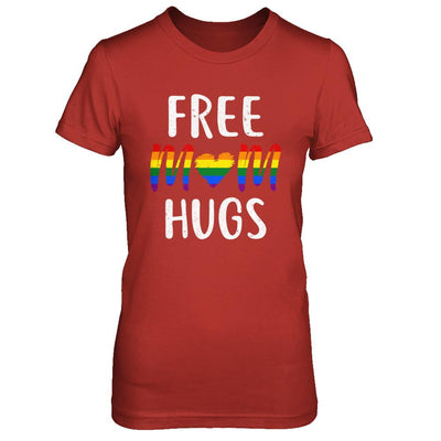 Free Mom Hugs Support LGBT-T-Shirt & Hoodie-Women's T-Shirt-Red