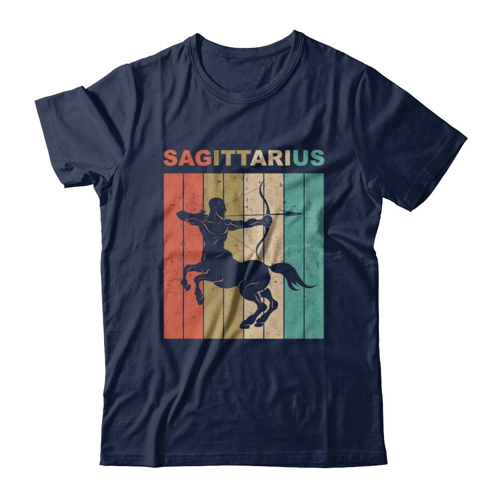 Vintage Sagittarius Zodiac November December Birthday Gift-T-Shirt & Hoodie-Classic T-Shirt-Navy