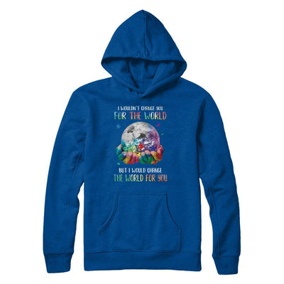 I Would Change The World For You Autism Awareness-T-Shirt & Hoodie-Pullover Hoodie-Deep Royal
