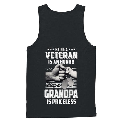 Being A Veteran Is An Honor Being A Grandpa Is Priceless-T-Shirt & Hoodie-Unisex Tank-Black