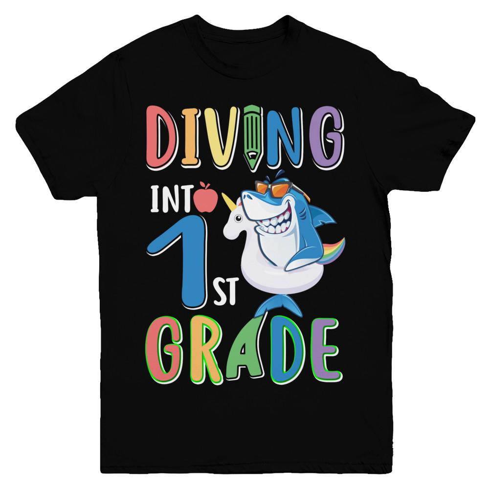 Diving Into 1st Grade Back To School Shark Youth