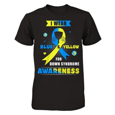 I Wear Blue And Yellow For Down Syndrome Awareness-T-Shirt & Hoodie-Premium T-Shirt-Black