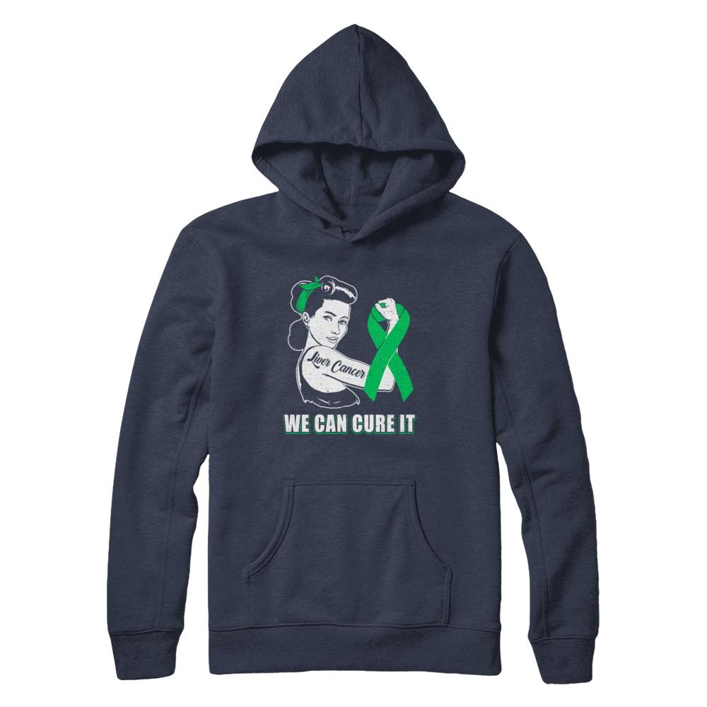 Liver Cancer Awareness Survivor We Can Cure It-T-Shirt & Hoodie-Pullover Hoodie-Navy