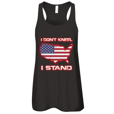 I Don't Kneel I Stand Us American Flag-T-Shirt & Tank Top-Women's Flowy Racerback Tank-Black