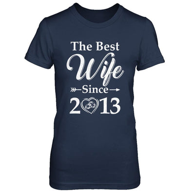 8th Married Together Anniversary Since 2013 Husband Wife-T-Shirt & Hoodie-Women's T-Shirt-Navy