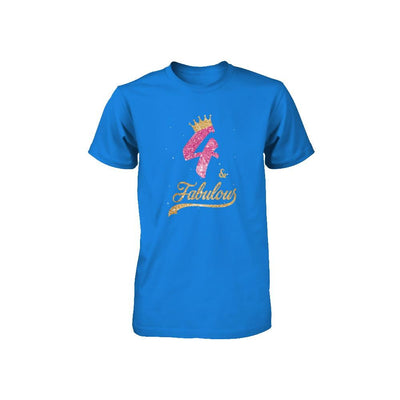 4Th And Fabulous Four Birthday Youth-Youth Shirt-Youth T-Shirt-True Royal