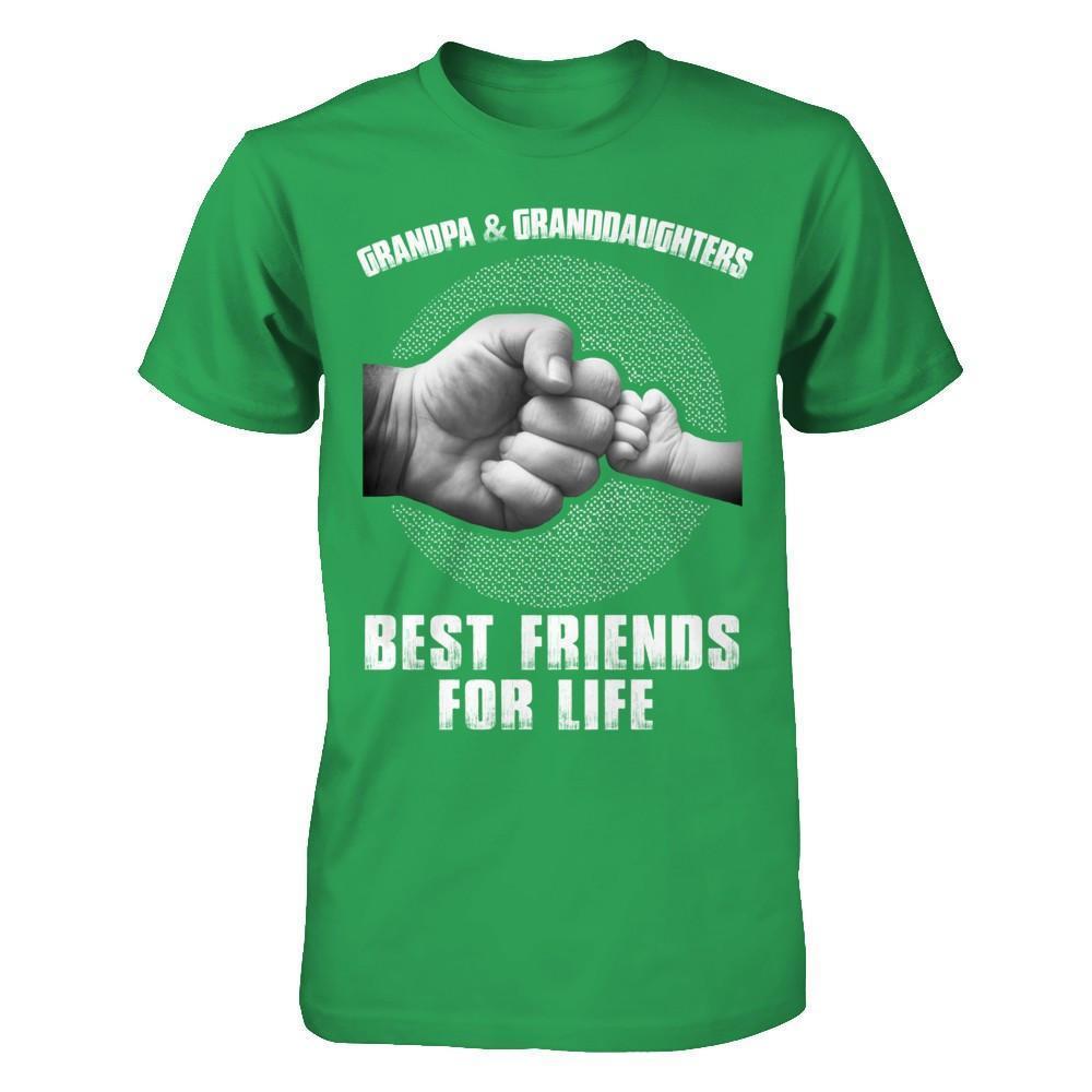 Grandpa And Granddaughters Best Friends For Life-T-Shirt & Hoodie-Premium T-Shirt-Kelly Green
