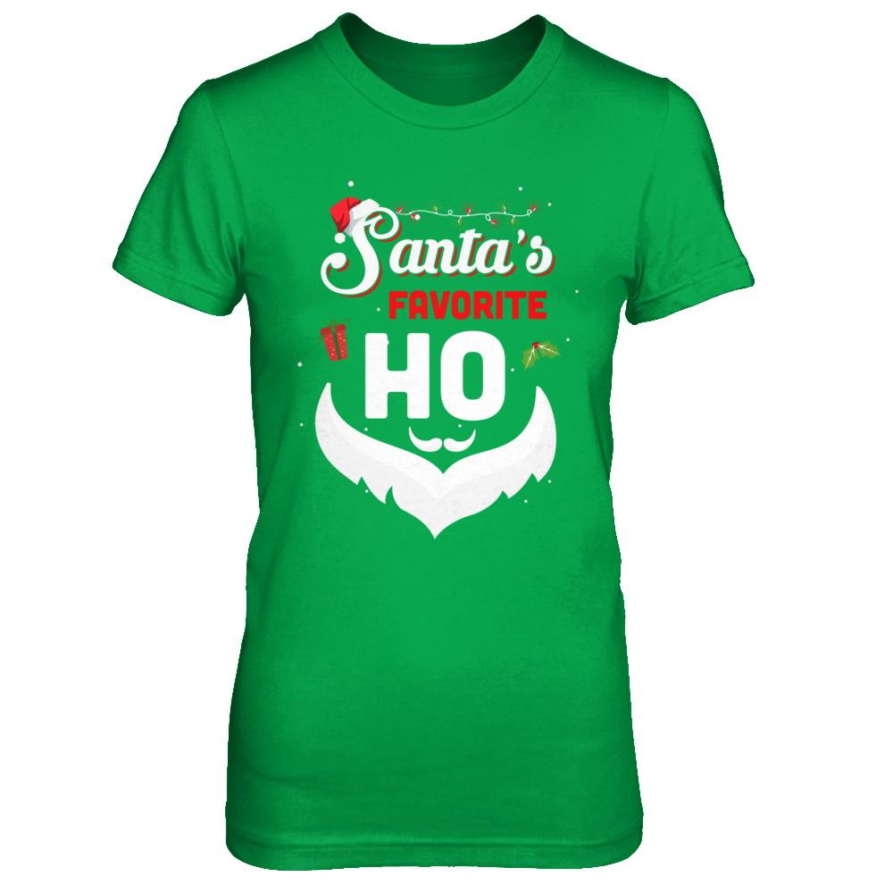 Santa's Favorite Ho Funny Christmas Gift-T-Shirt & Sweatshirt-Women's T-Shirt-Irish Green