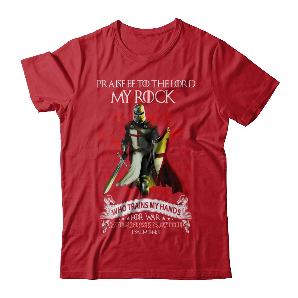 Praise The Lord My Rock Who Trains My Hands For War-T-Shirt & Hoodie-Classic T-Shirt-Red