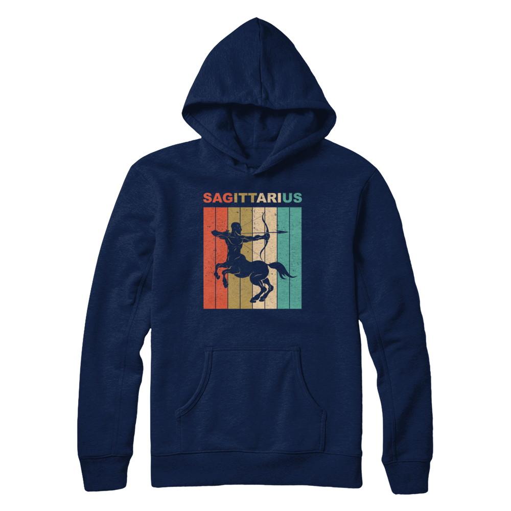 Vintage Sagittarius Zodiac November December Birthday Gift-T-Shirt & Hoodie-Pullover Hoodie-Navy