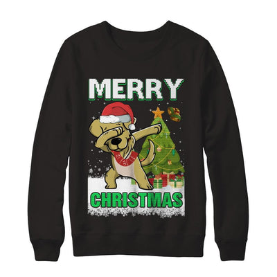 Cute Golden Retriever Claus Merry Christmas Ugly Sweater-T-Shirt & Sweatshirt-Crewneck Sweatshirt-Black