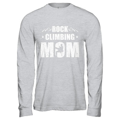 Rock Climbing Mom Distressed Mountain Climber Mothers Day-T-Shirt & Hoodie-Long Sleeve T-Shirt-Sport Grey
