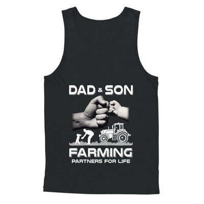 Farmer Dad And Son Farming Partners For Life Fathers Day-T-Shirt & Hoodie-Unisex Tank-Black