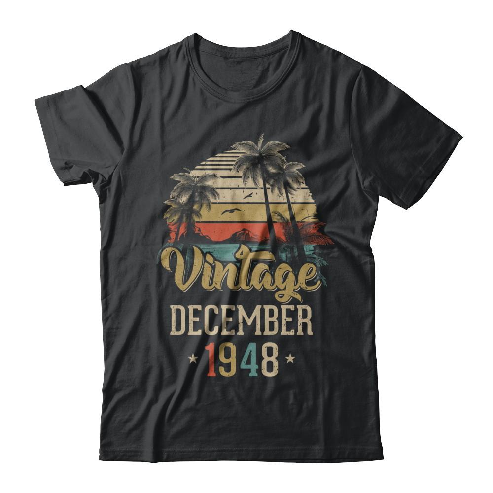 Retro Classic Vintage December 1948 73th Birthday Gift-T-Shirt & Hoodie-Classic T-Shirt-Black