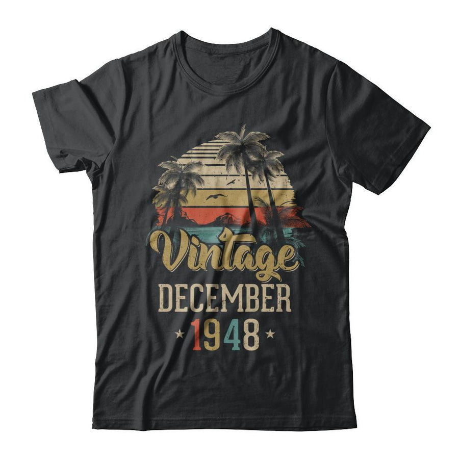 Retro Classic Vintage December 1948 73th Birthday Gift-T-Shirt & Hoodie-Classic T-Shirt-Black