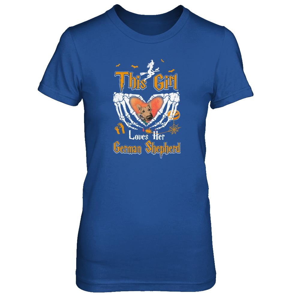 This Girl Love Her Dog German Shepherd Halloween-T-Shirt & Tank Top-Women's T-Shirt-Royal