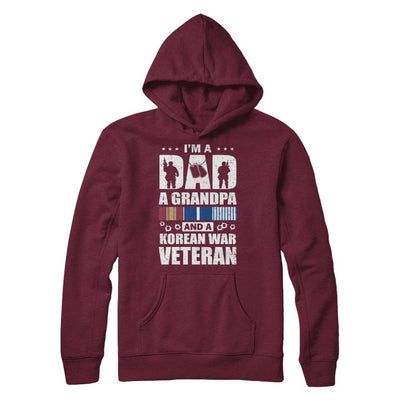 Dad A Grandpa And A Korean War Veteran Fathers Day-T-Shirt & Hoodie-Pullover Hoodie-Maroon