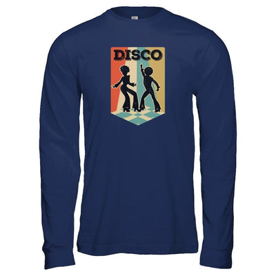 Classic Vintage Retro Style Disco Music-T-Shirt & Tank Top-Long Sleeve T-Shirt-Navy