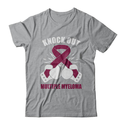 Boxing knock out Multiple Myeloma Awareness Support-T-Shirt & Hoodie-Classic T-Shirt-Sport Grey