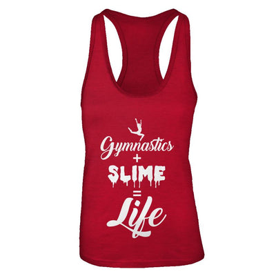 Daughter Mom Gymnastics And Slime Is Life-T-Shirt & Tank Top-Women's Ideal Racerback Tank-Red