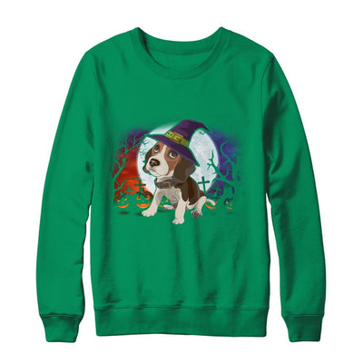 Cute Halloween Beagle Puppy Pumpkins-T-Shirt & Sweatshirt-Crewneck Sweatshirt-Irish Green