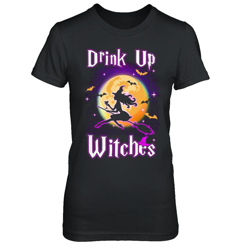 Drink Up Witches Funny Halloween-T-Shirt & Hoodie-Women's T-Shirt-Black