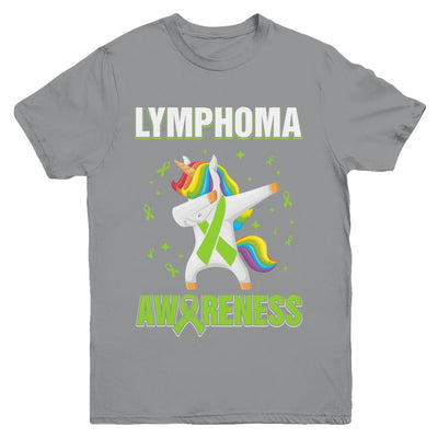 Inspirational Lymphoma Awareness Unicorn Support Youth-Youth Shirt-Youth T-Shirt-Sport Grey