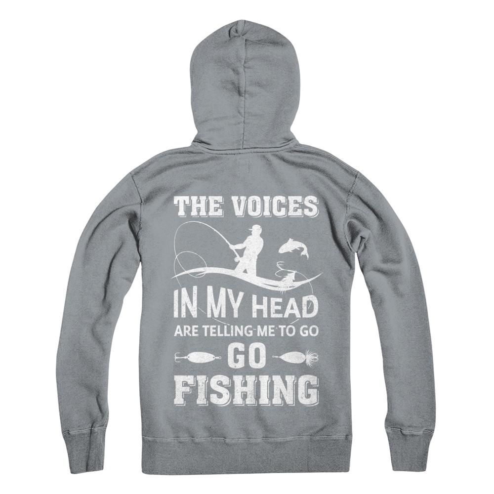 The Voices In My Head Are Telling Me To Go Fishing-T-Shirt & Hoodie-Pullover Hoodie-Light Steel