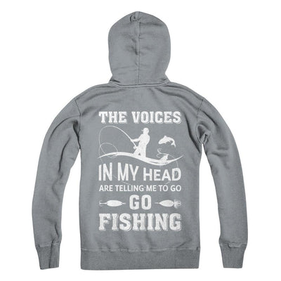 The Voices In My Head Are Telling Me To Go Fishing-T-Shirt & Hoodie-Pullover Hoodie-Light Steel