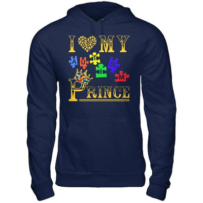 I Love My Autism Prince-T-Shirt & Hoodie-Pullover Hoodie-Navy