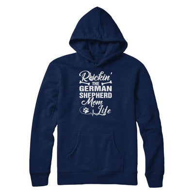 Rockin The German Shepherd Mom Life-T-Shirt & Tank Top-Pullover Hoodie-Navy