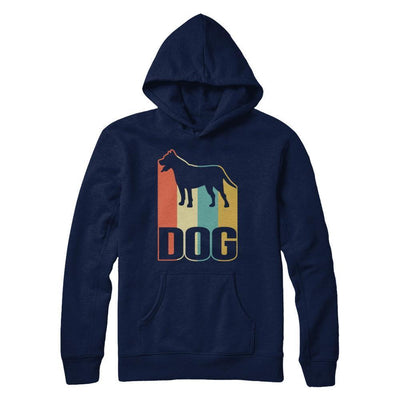 Classic Vintage Retro Style Dog-T-Shirt & Hoodie-Pullover Hoodie-Navy