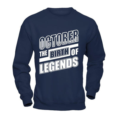 October The Birth Of Legends-T-Shirt & Hoodie-Crewneck Sweatshirt-Navy