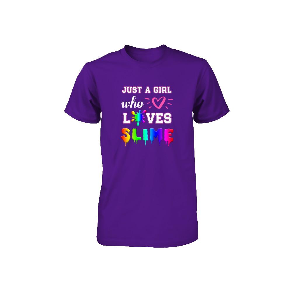 Just A Girl Who Loves Slime Youth-Youth Shirt-Youth T-Shirt-Team Purple