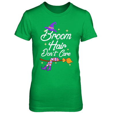 Broom Hair Don't Care Witch Halloween-T-Shirt & Hoodie-Women's T-Shirt-Irish Green