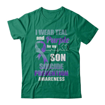I Wear Teal Purple For My Son Suicide Prevention Awareness-T-Shirt & Hoodie-Classic T-Shirt-Kelly Green