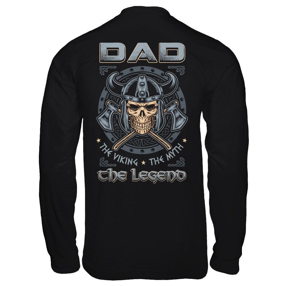 Dad The Viking The Myth The Legend-T-Shirt & Hoodie-Long Sleeve T-Shirt-Black